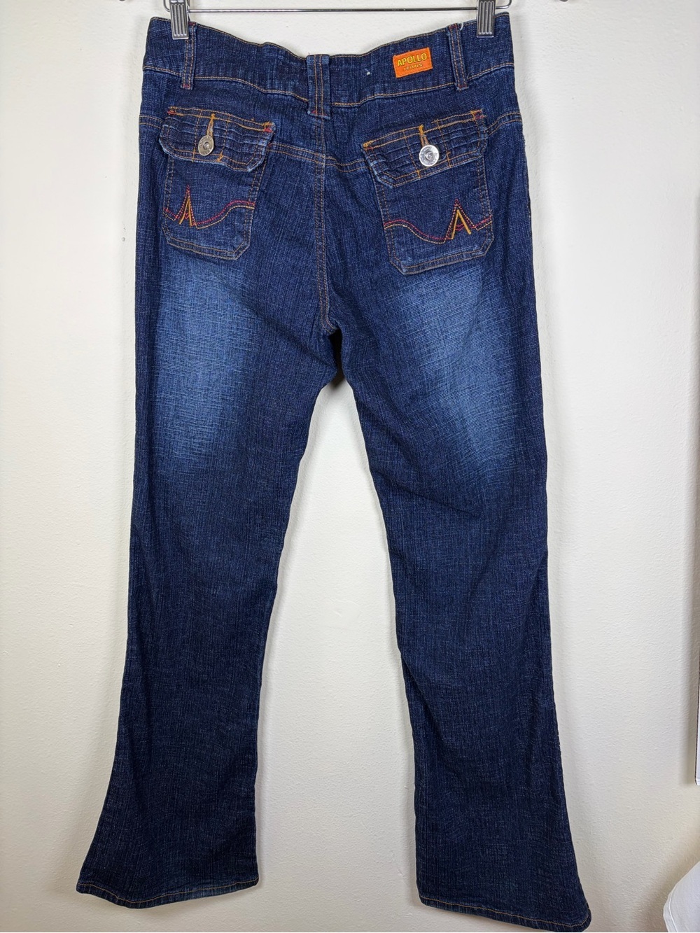 Apollo Jeans 90s/ Y2K Asymmetrical Crossover Waist Bootcut Jeans Size 9/10 - Picture 6 of 12